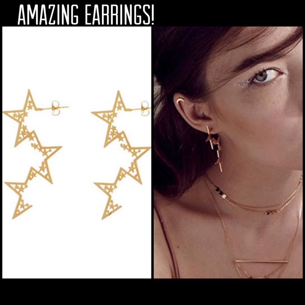 Amazing Star Cut Out Earrings-Boutique